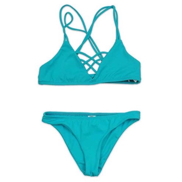 Dippin’ Daisy Other - Turquoise Cheeky Bikini Set